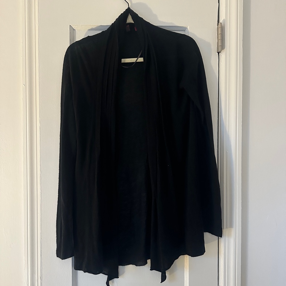 Black Open Front Cardigan Sweater